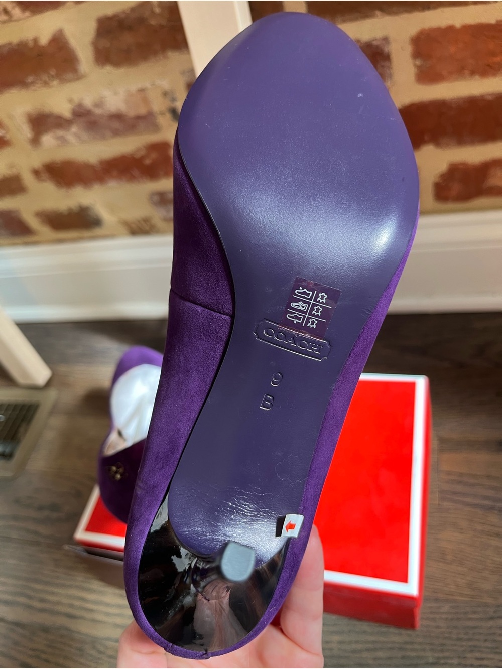 Coach Heels in Plum - Picture 5 of 5